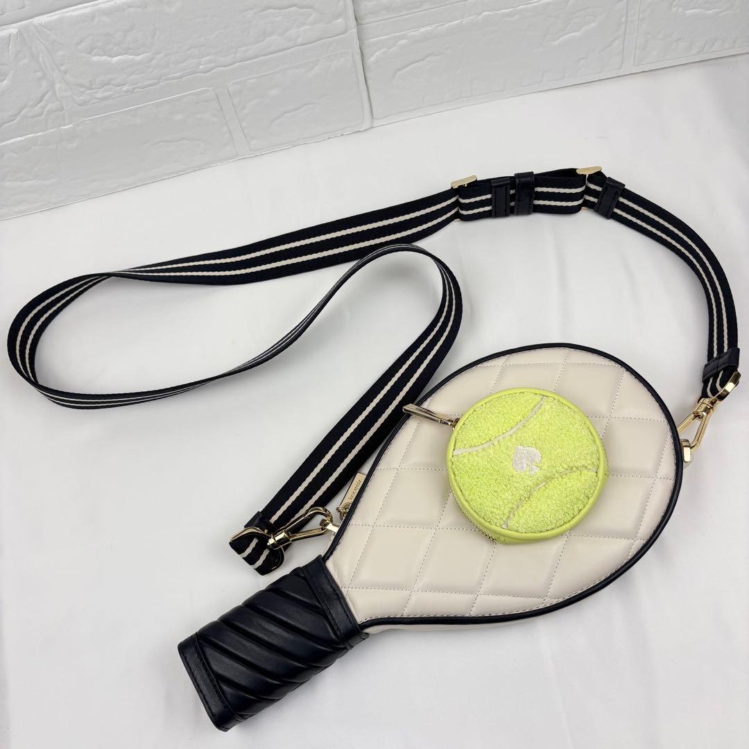 美品 ケイトスペード ショルダーバッグ テニスラケット クロスボディ 3D