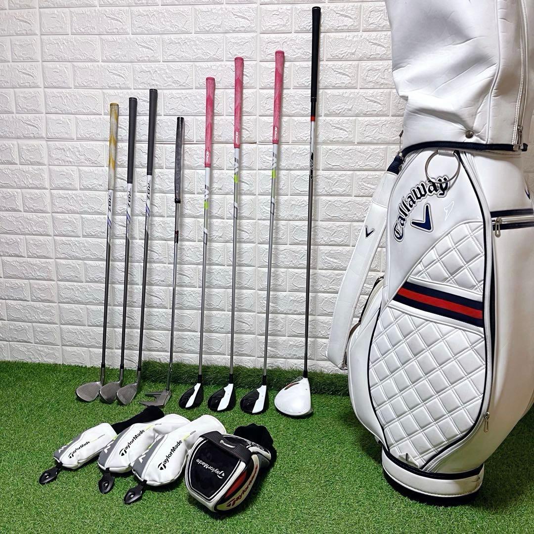 美品 新品ドライバー 付TaylorMade高級レディースゴルフクラブ8本セット