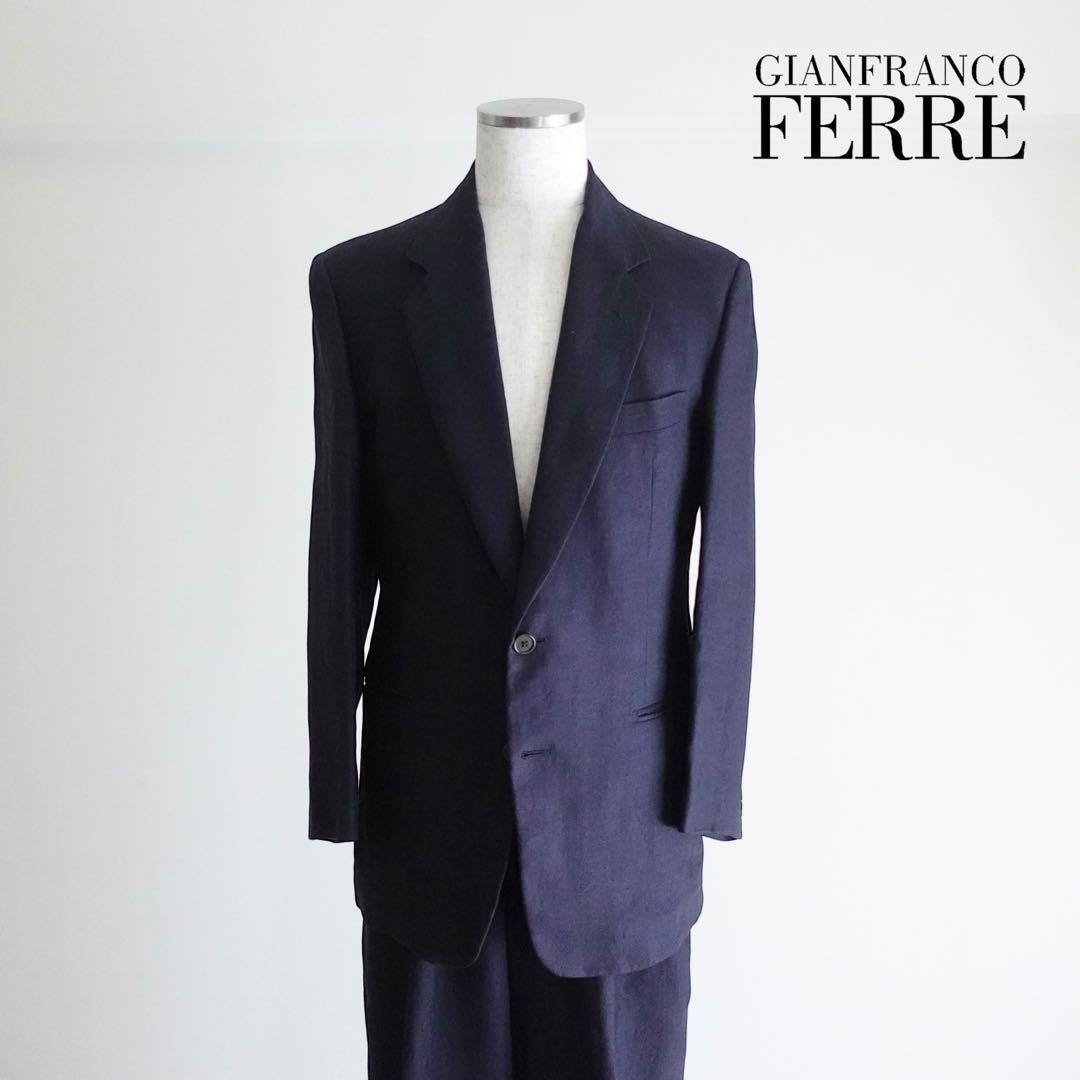 【イタリア製】80s GIANFRANCO FERRE リネン　セットアップ