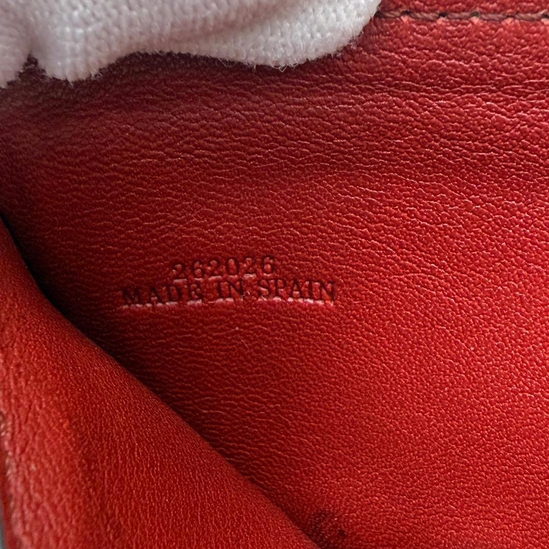 ロエベ　折り財布　コンパクトジップウォレット　ブラウン　アナグラム