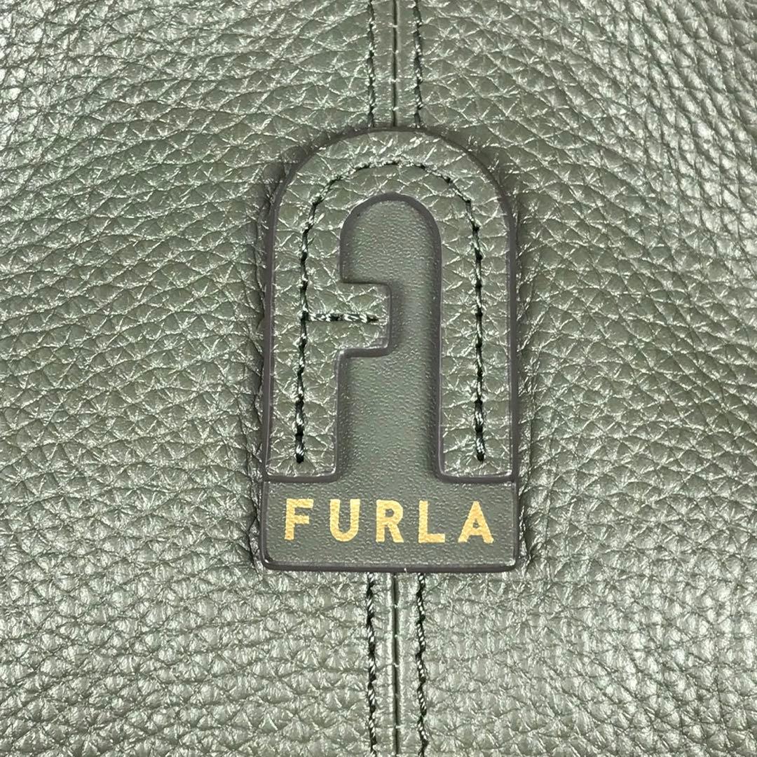 極美品 FURLA フルラ ダフネ 2way ショルダーバッグ レザー カーキ