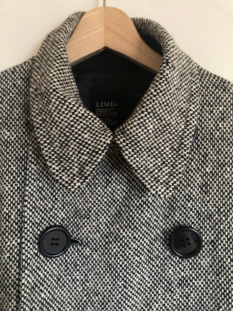 LIMI ツイード ダブルブレスト コート