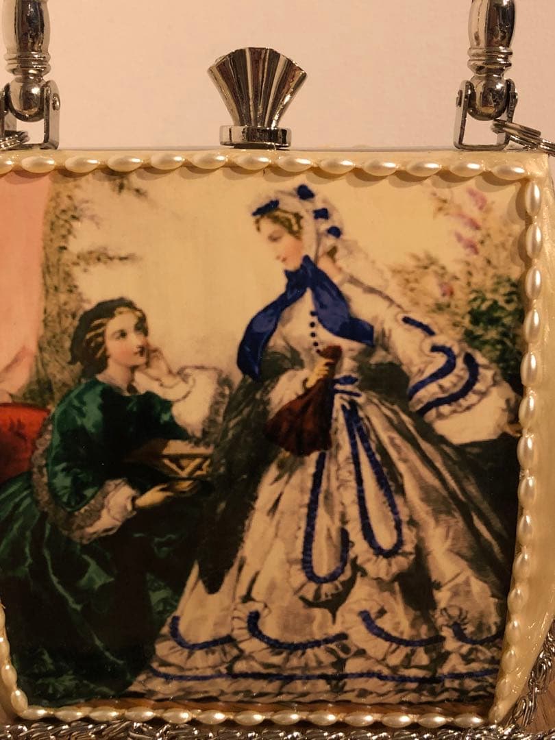 新品 丁寧梱包 ビンテージ パーティーバッグ パール 西洋美術 アンティーク