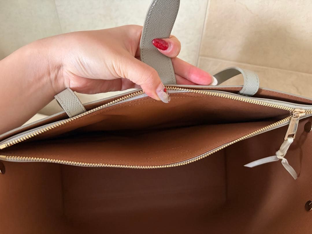 本日のみタイムセール！FURLA グレー Lサイズ トートバッグ　ソフィアフルラ