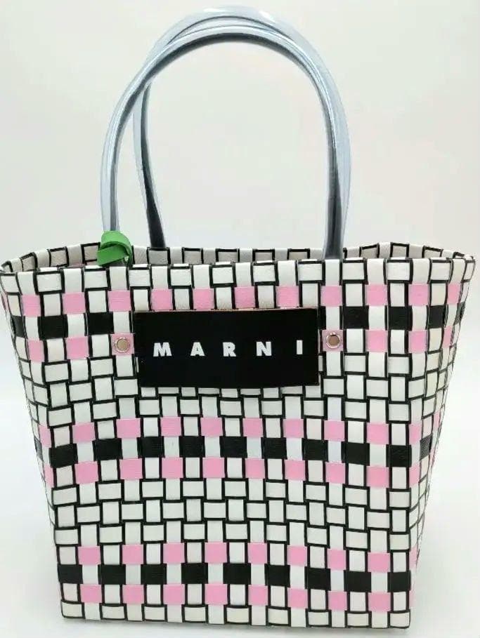 極美品　新品・未使用　マルニマーケット　バスケット　ピクニックバッグ　カゴバッグ