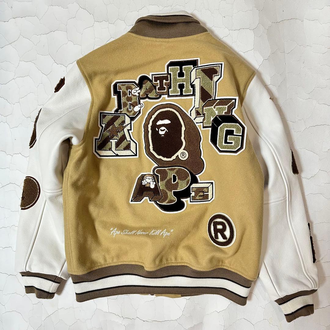 A BATHING APE エイプ レザー スタジャン 24AW