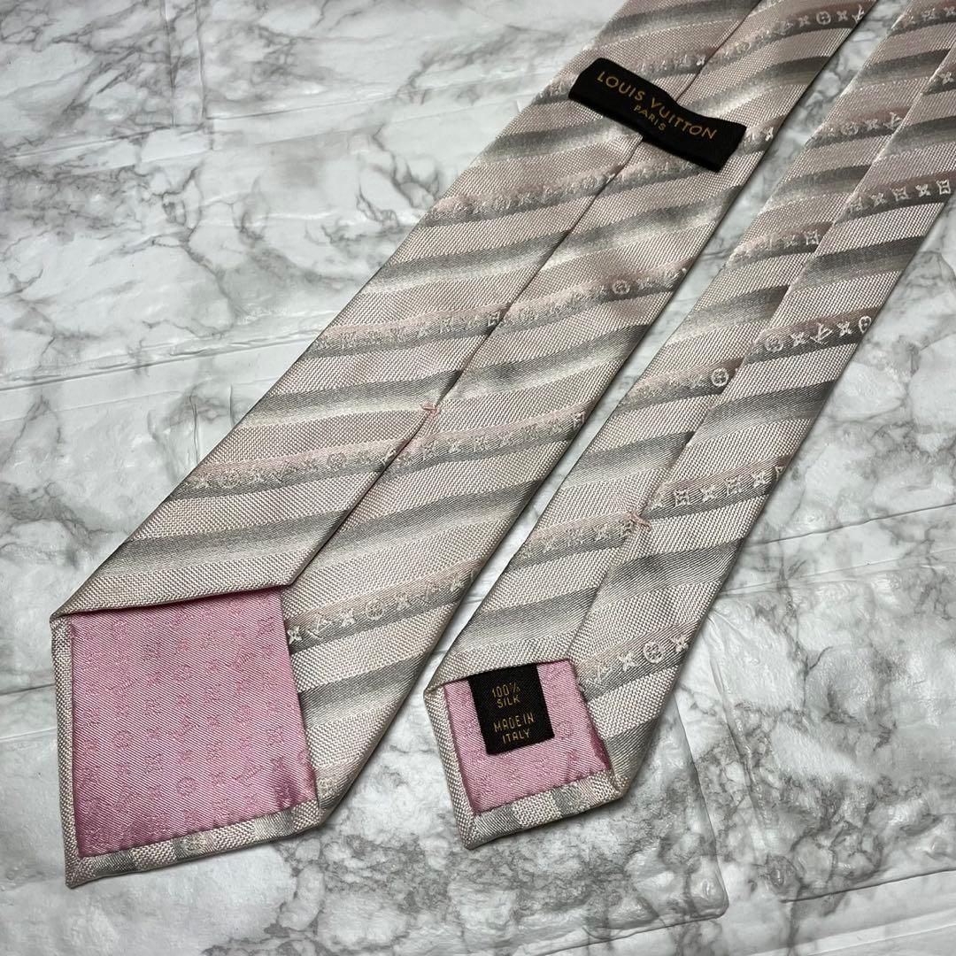 ルイヴィトン　LOUIS VUITTON ネクタイ　ストライプ　モノグラム