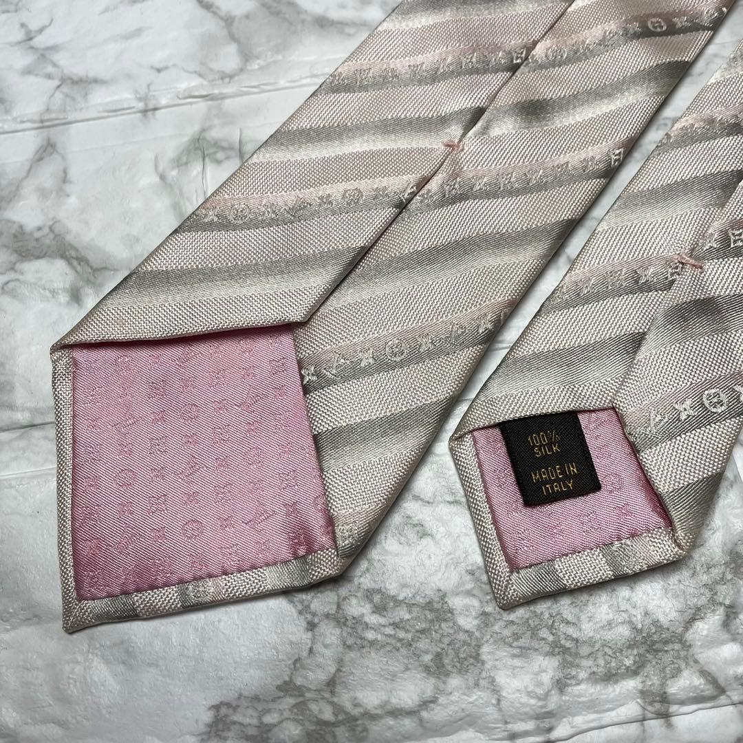 ルイヴィトン　LOUIS VUITTON ネクタイ　ストライプ　モノグラム