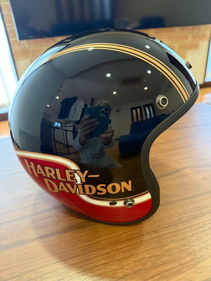 HARLEY-DAVIDSON ジェットヘルメット 黒/赤