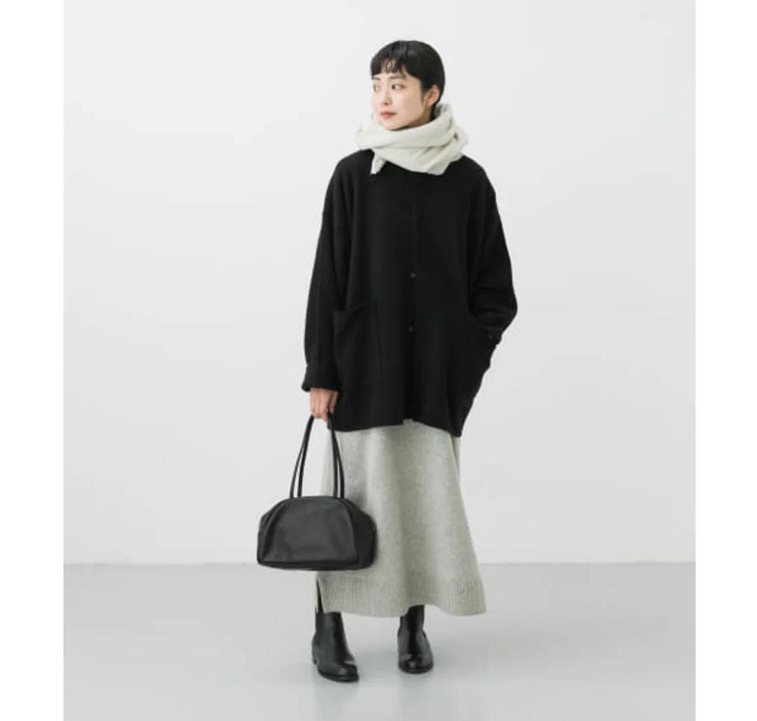 ［新品·未使用］かぐれ ウールノーカラージャケット 黒