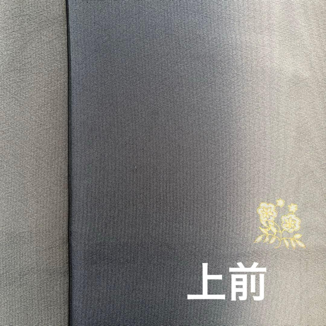 ＊Micha＊小紋 正絹 縦暈し 藍鉄色墨色 ガード加工トールサイズ 美品