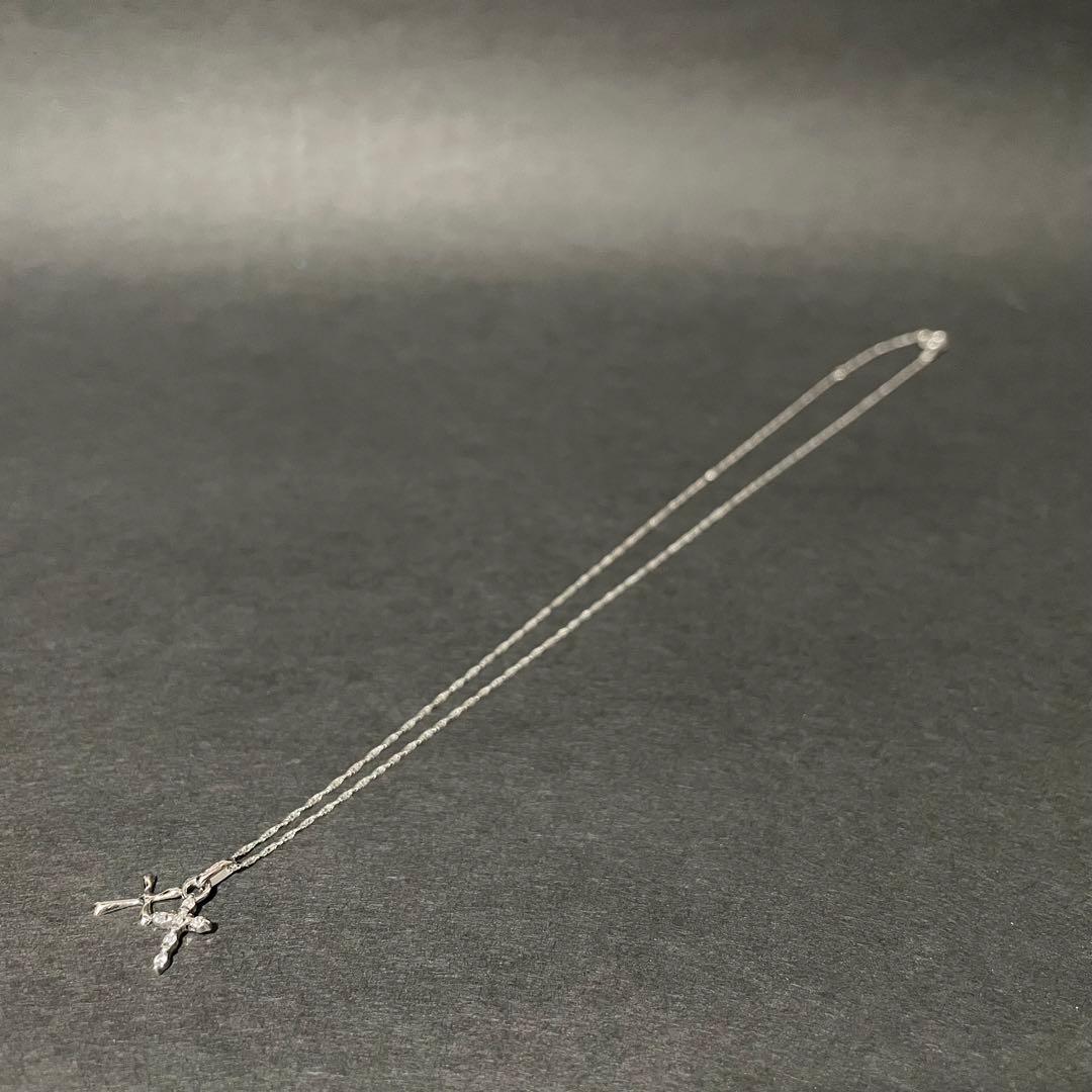 PT850 プラチナ 2連クロス 十字架 ネックレス