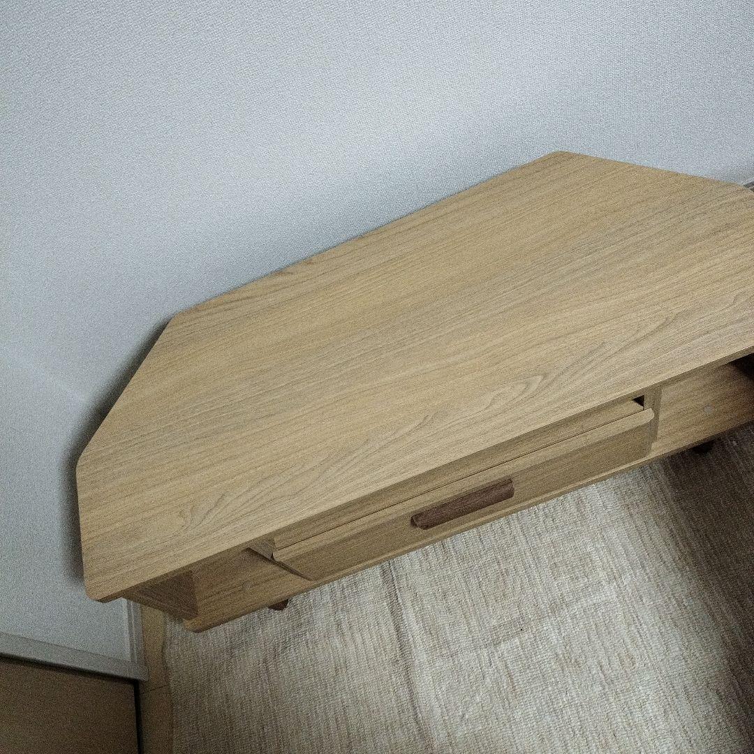 コーナー型テレビ台 引き出し付き ナチュラルウッド