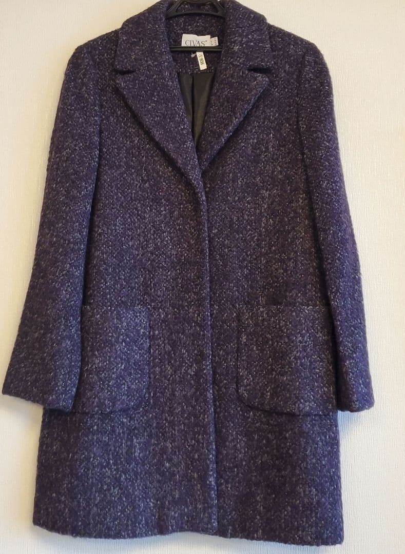 再々お値下げ　イタリア製 パープルミックスコート サイズM