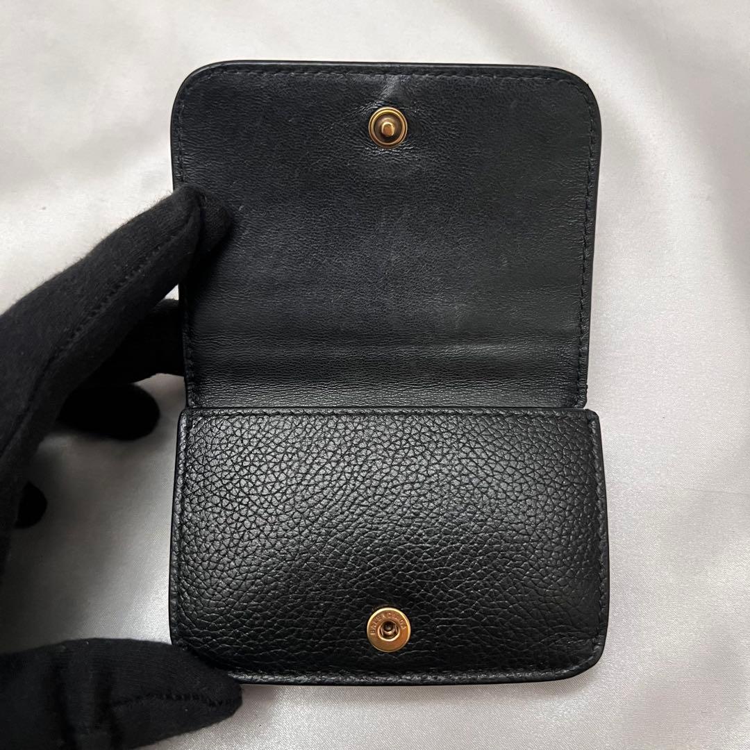◇極美品◇バレンシアガ　エブリデイ　コンパクト三つ折り財布　ブラック　レザー