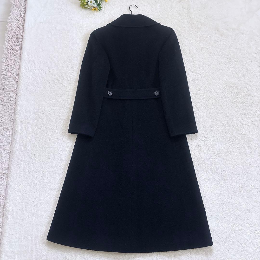 HERNO スカーフ柄 カシミヤ混 ダブル チェスターコート 紺色 F 美品