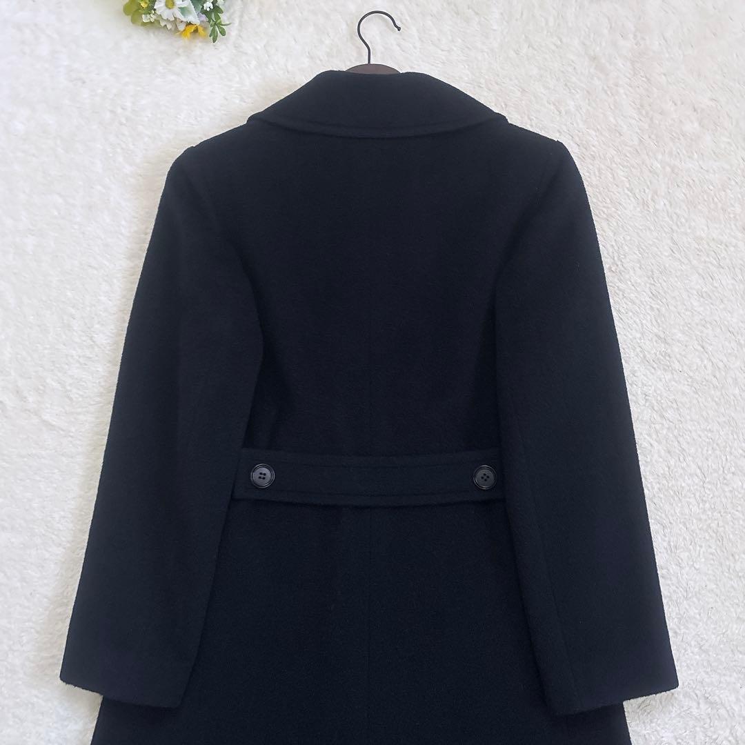 HERNO スカーフ柄 カシミヤ混 ダブル チェスターコート 紺色 F 美品