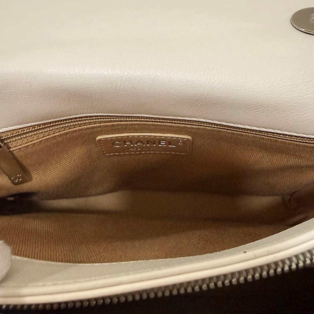 CHANEL シャネル ココマーク チェーン ショルダーバッグ マトラッセ 白