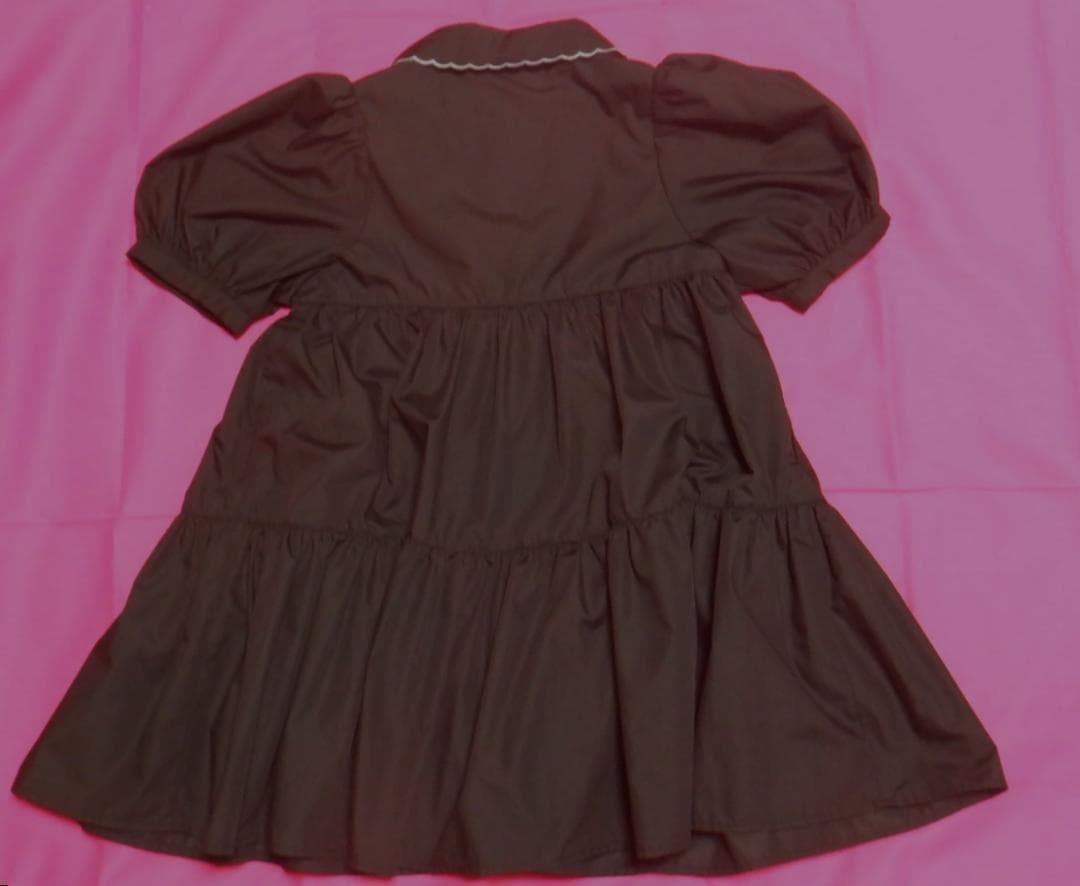 衿スカラティアードワンピース・黒・120センチ・used・アナスイミニ・薔薇