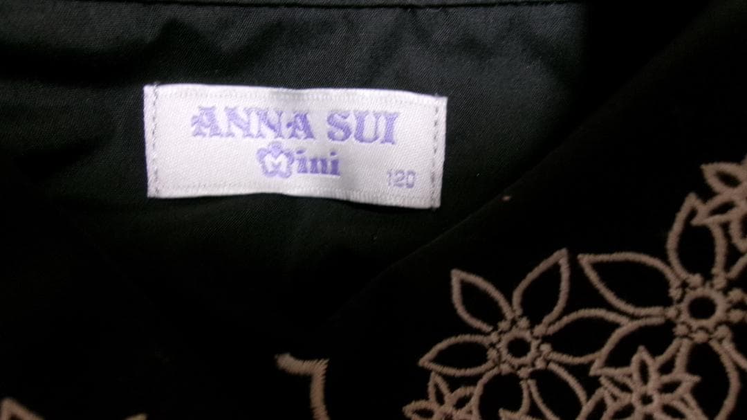 衿スカラティアードワンピース・黒・120センチ・used・アナスイミニ・薔薇