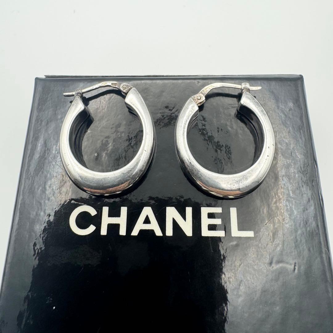 【美品】シャネル CHANEL ピアス フープ シルバー925 ヴィンテージ