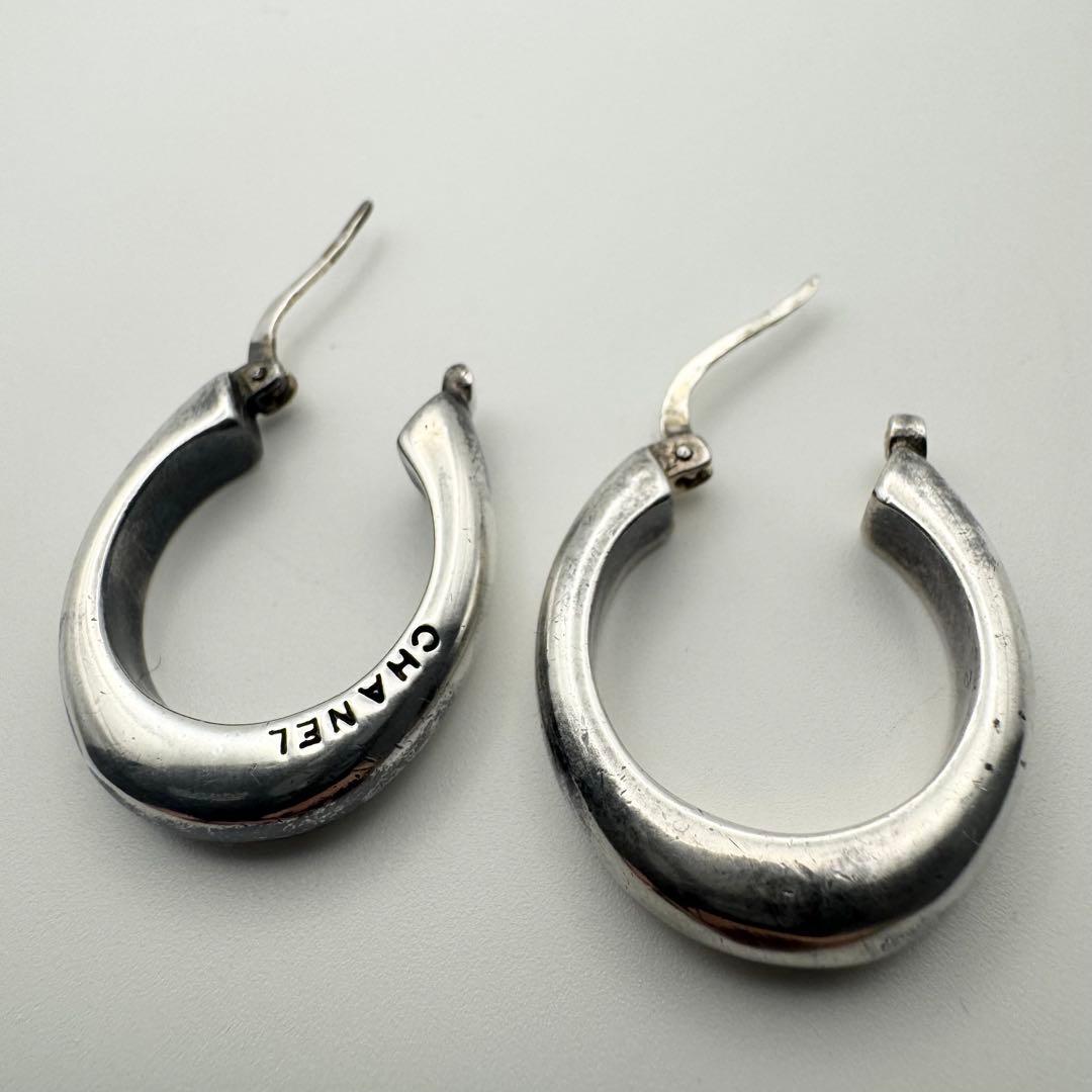 【美品】シャネル CHANEL ピアス フープ シルバー925 ヴィンテージ