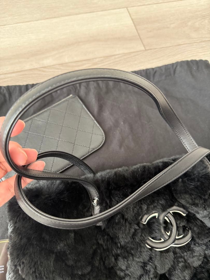 CHANEL シャネルトートバッグマトラッセブ　ファーバッグラムスキンオリラグ