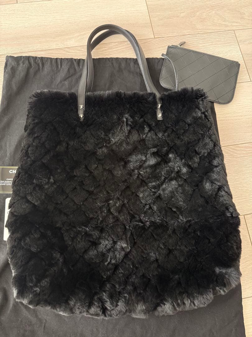 CHANEL シャネルトートバッグマトラッセブ　ファーバッグラムスキンオリラグ