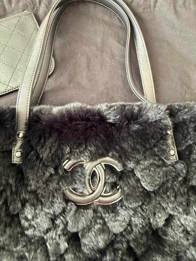 CHANEL シャネルトートバッグマトラッセブ　ファーバッグラムスキンオリラグ
