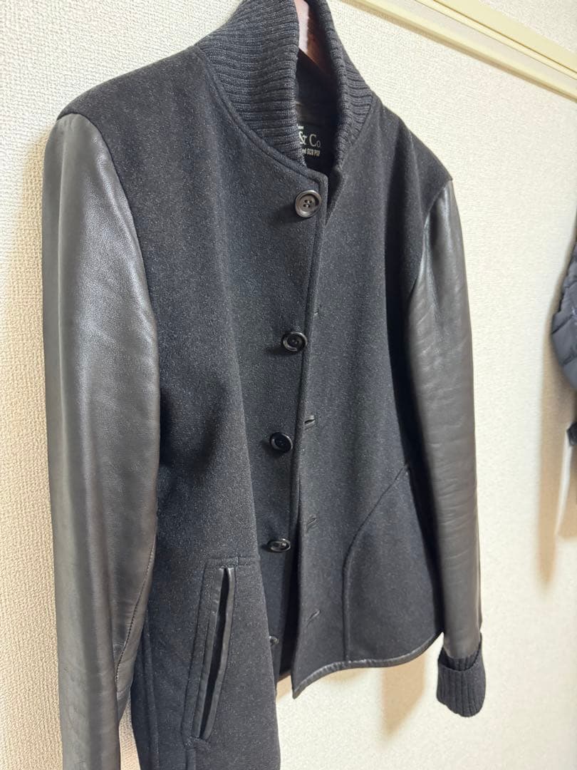 スロウガン　slowgun スタジャン　ブラック　サイズL ウール　シールレザー