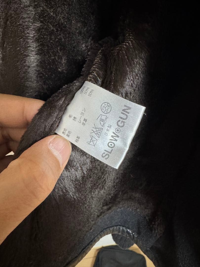 スロウガン　slowgun スタジャン　ブラック　サイズL ウール　シールレザー