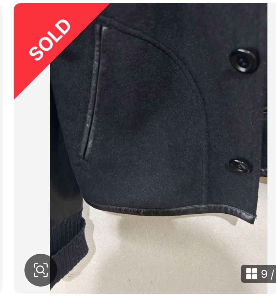 スロウガン　slowgun スタジャン　ブラック　サイズL ウール　シールレザー