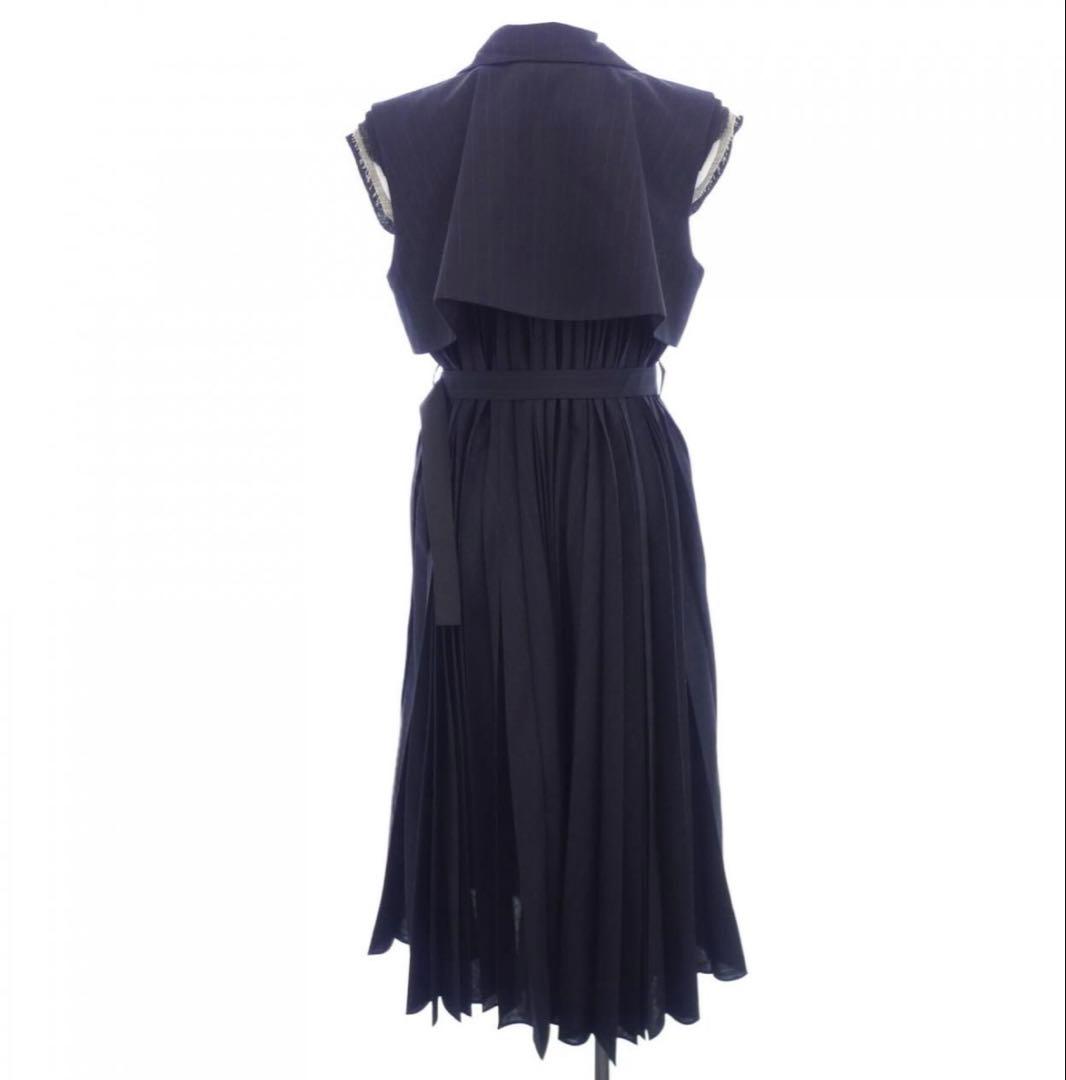 sacai ポリエステル ロングコート 2 ネイビー