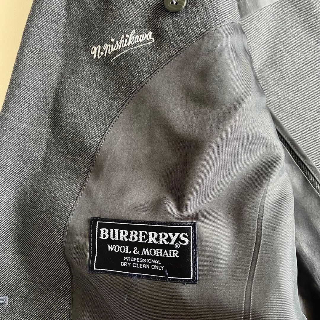 バーバリーズ　セットアップ　銀ボタン　ダブル　ウールモヘヤ　ジャケット　パンツ