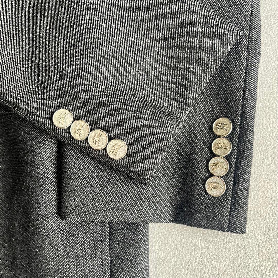 バーバリーズ　セットアップ　銀ボタン　ダブル　ウールモヘヤ　ジャケット　パンツ