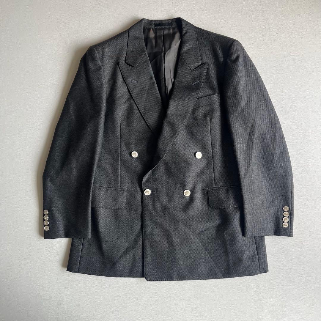 バーバリーズ　セットアップ　銀ボタン　ダブル　ウールモヘヤ　ジャケット　パンツ