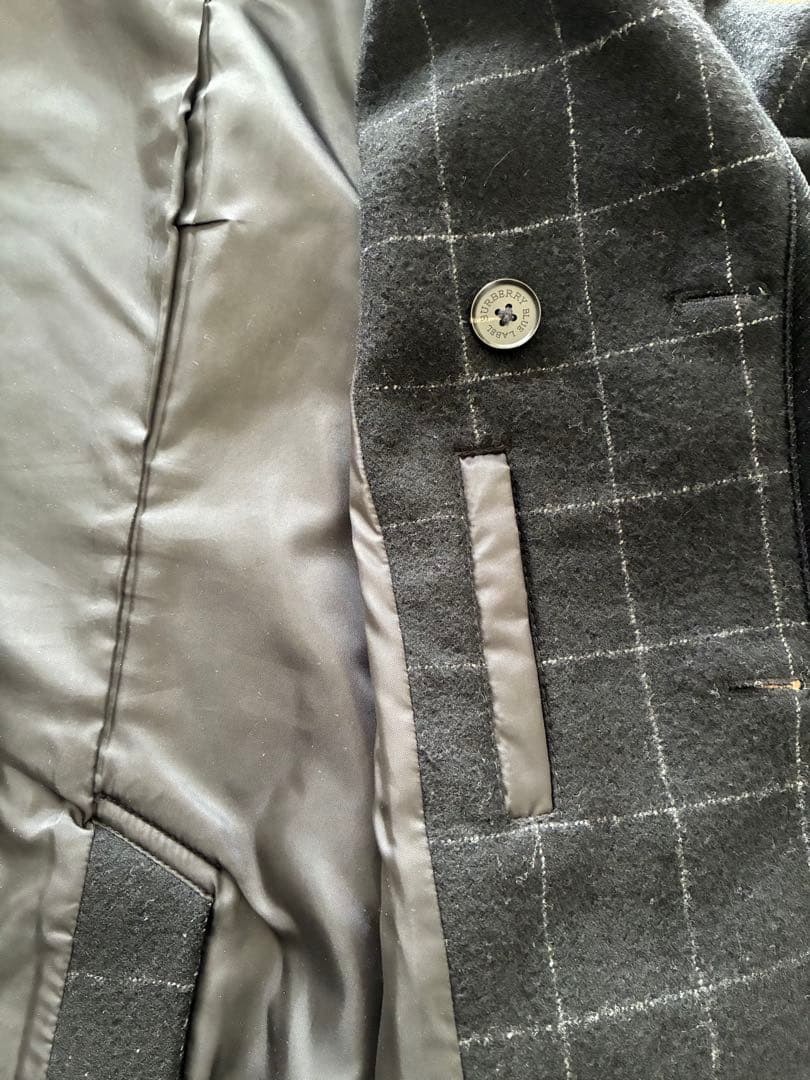 BURBERRY BLUELABEL バーバリー ピーコート M ブラック