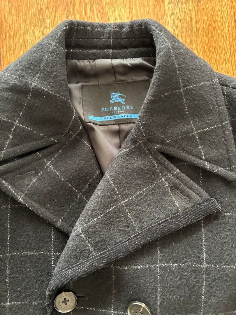 BURBERRY BLUELABEL バーバリー ピーコート M ブラック