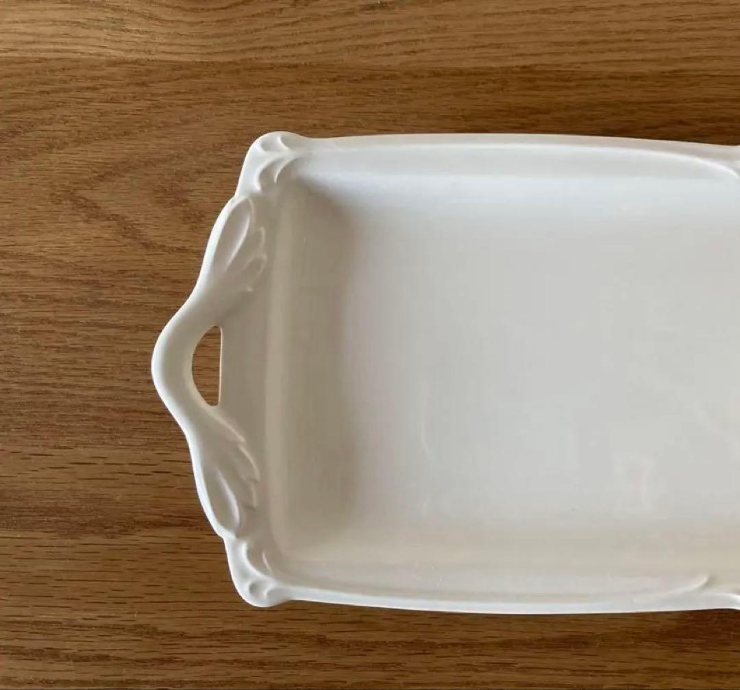 【美品】GIEN ジアン 長方形 皿 白 ホワイト