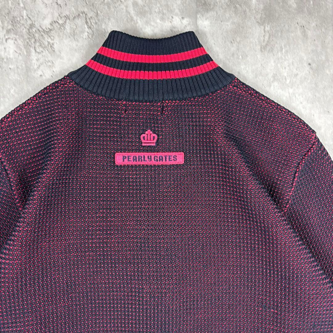 極美品 パーリーゲイツ ドライバーズニット ロゴ Wジップ ゴルフ メンズ 5