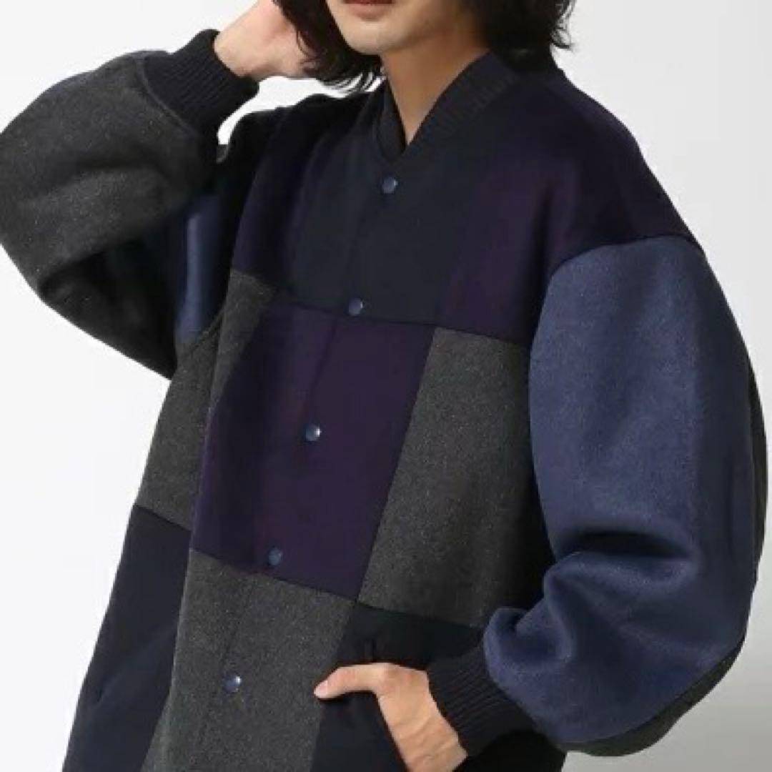 【美品】ゴースローキャラバン/シャギーウールパッチワークサーコート/スタジャン