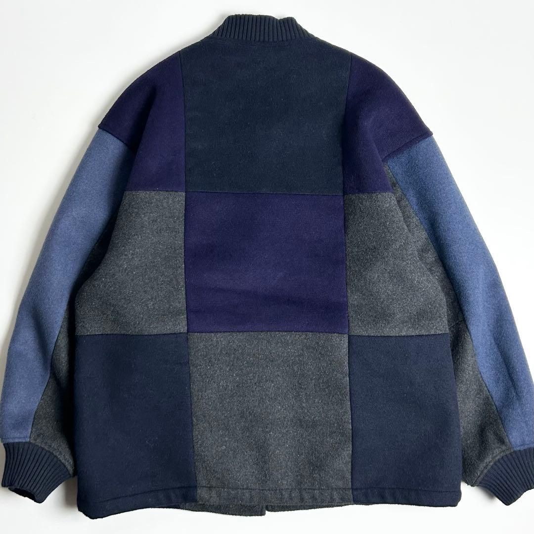 【美品】ゴースローキャラバン/シャギーウールパッチワークサーコート/スタジャン