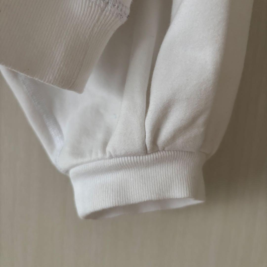 ドゥロワーDrawer トップス スウェット プルオーバー ロゴ刺繍 白 ぽわん