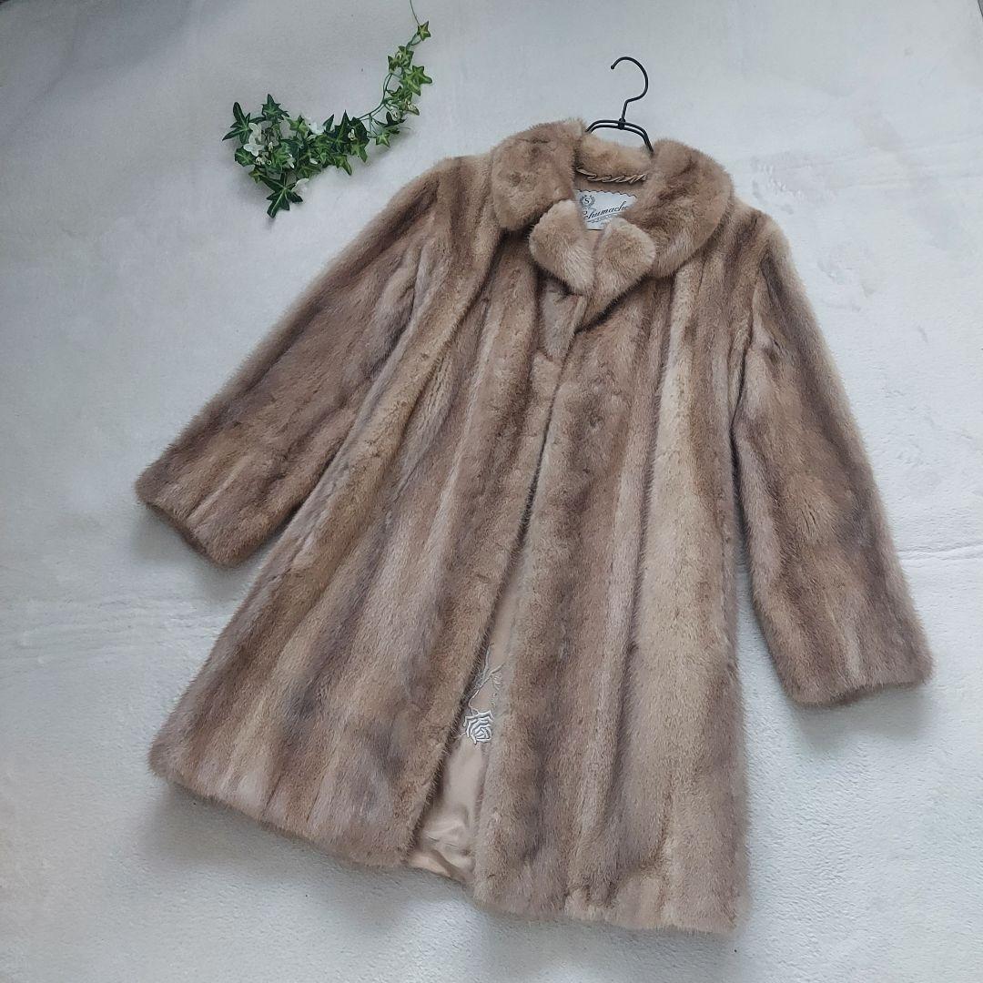 Schumacher✨ 毛皮 ロングコート 膝丈 Sサイズ