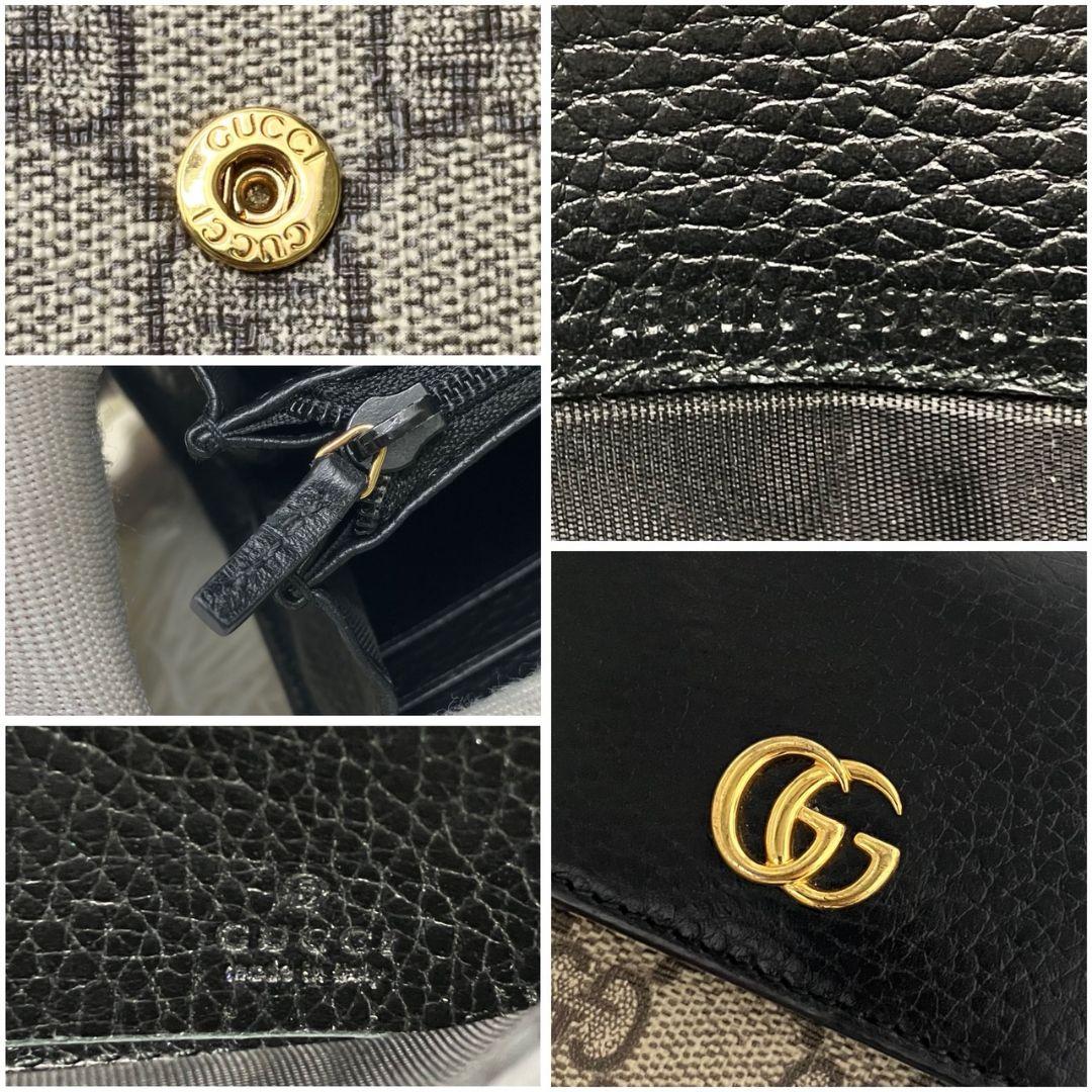 ✨GUCCI✨ 長財布　GGマーモント ツートンカラー ブラック