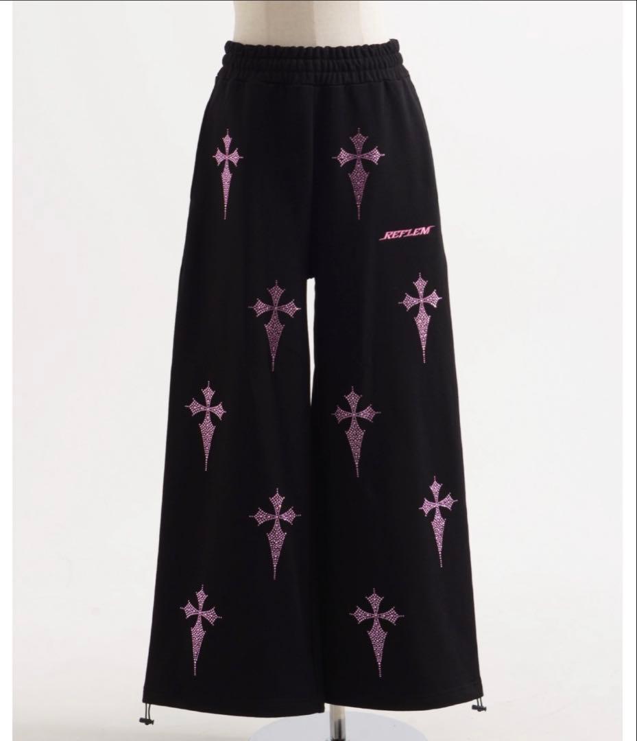 『REFLEM/レフレム』クロス総柄ラインストーンZIPパーカー/上下setup