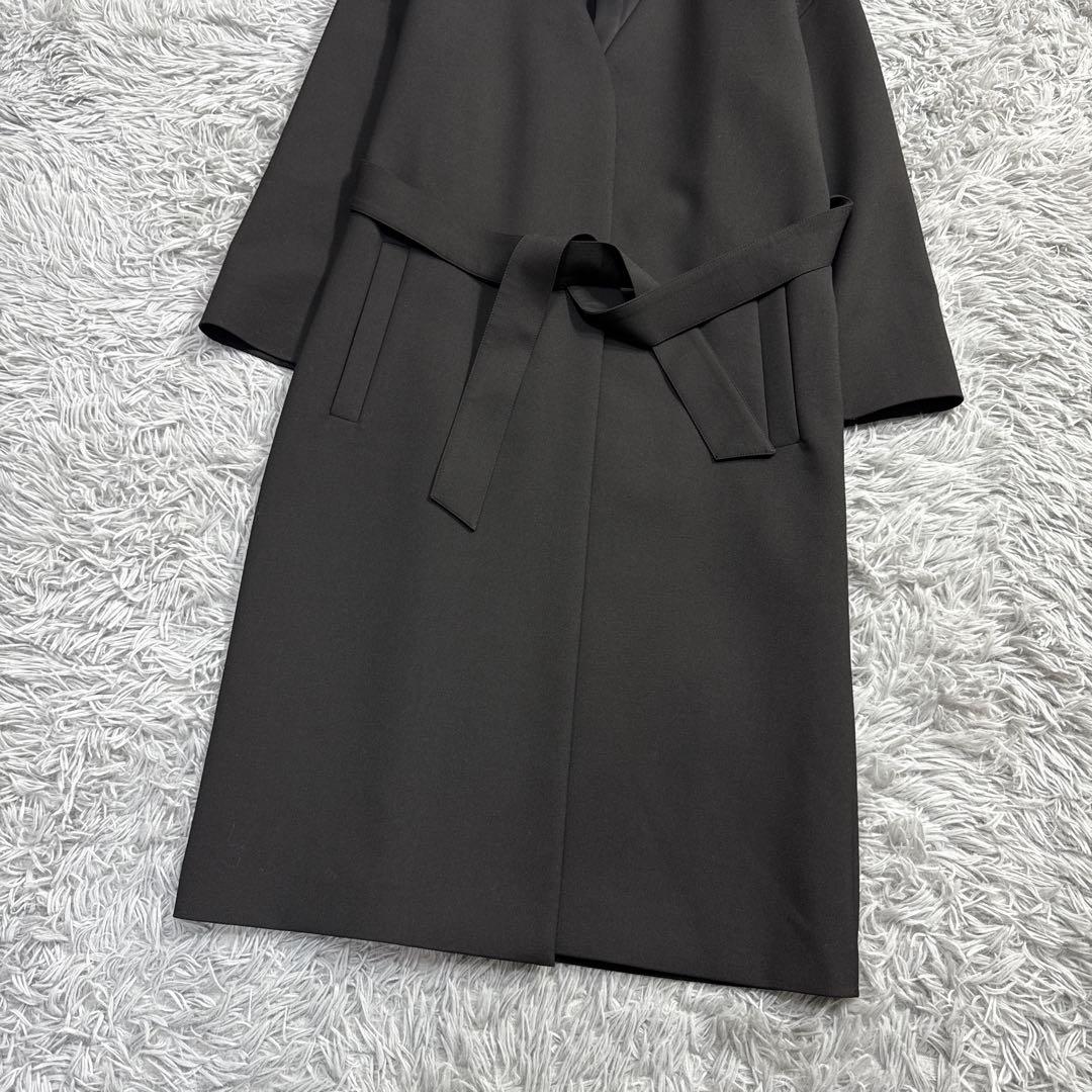 極美品✨'21年 セオリー ELIZABETTA ノーカラーロングコート ベルト