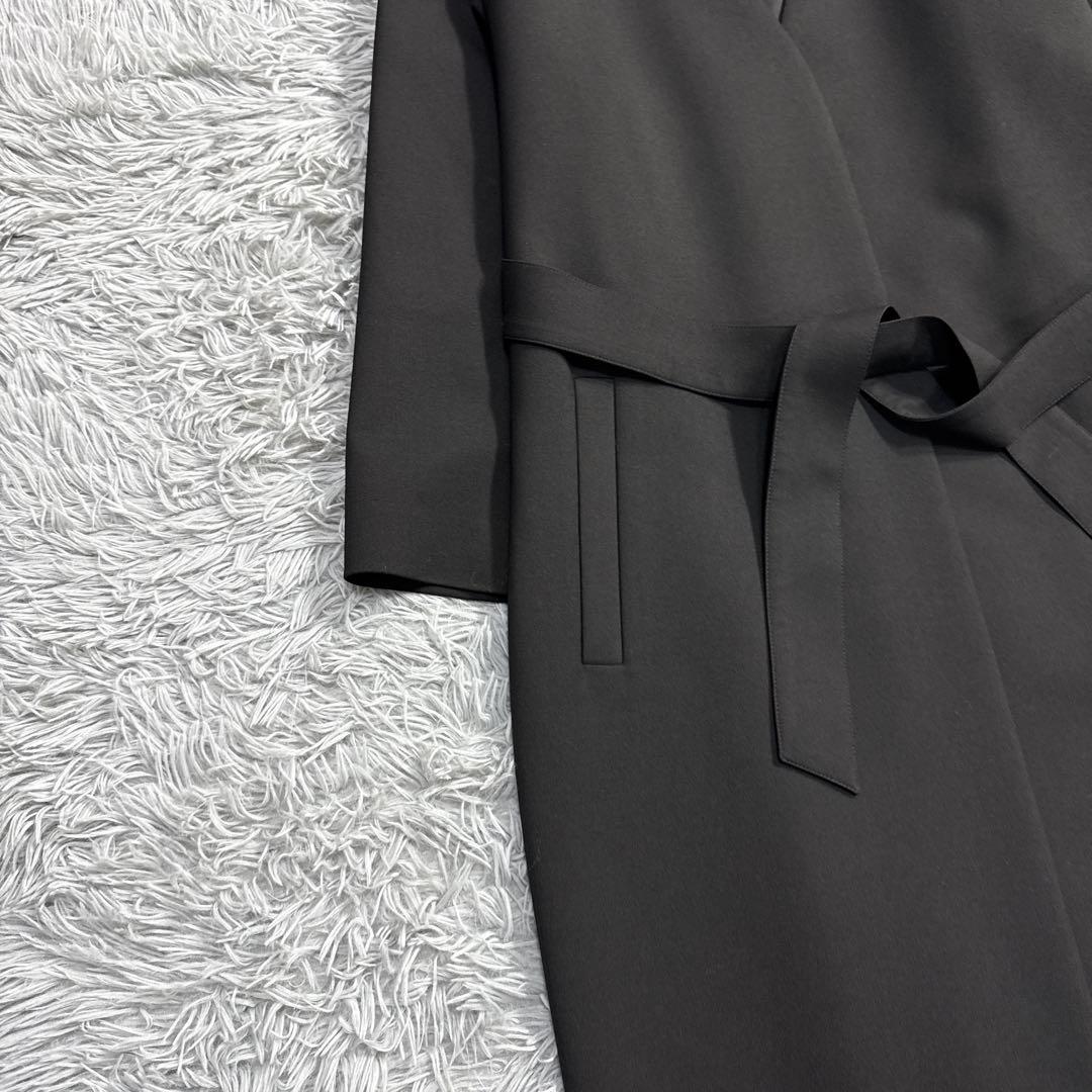 極美品✨'21年 セオリー ELIZABETTA ノーカラーロングコート ベルト