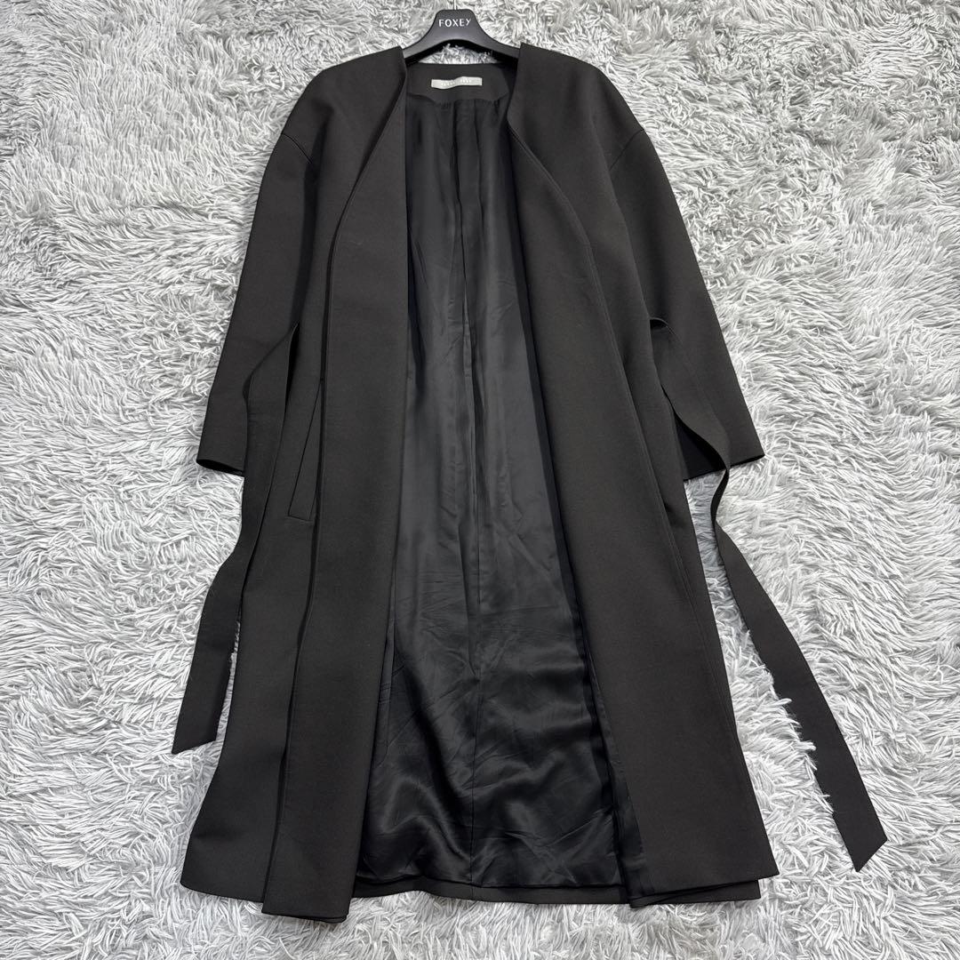 極美品✨'21年 セオリー ELIZABETTA ノーカラーロングコート ベルト