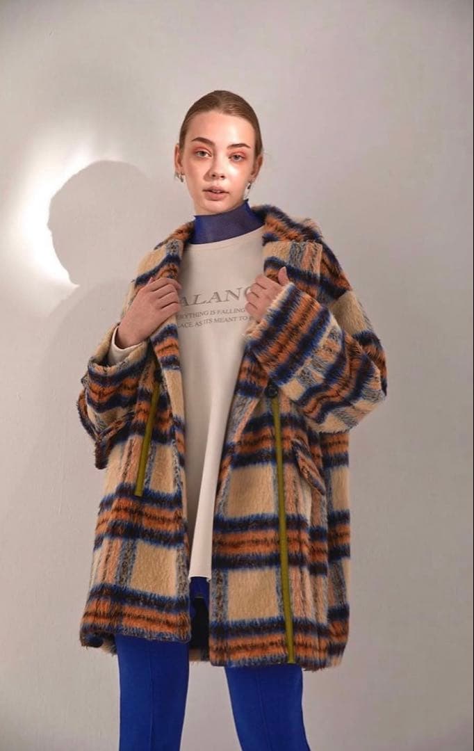 sfide スフィーデ　チェック　ウール　コート　ジャケット　ブルゾン　アウター